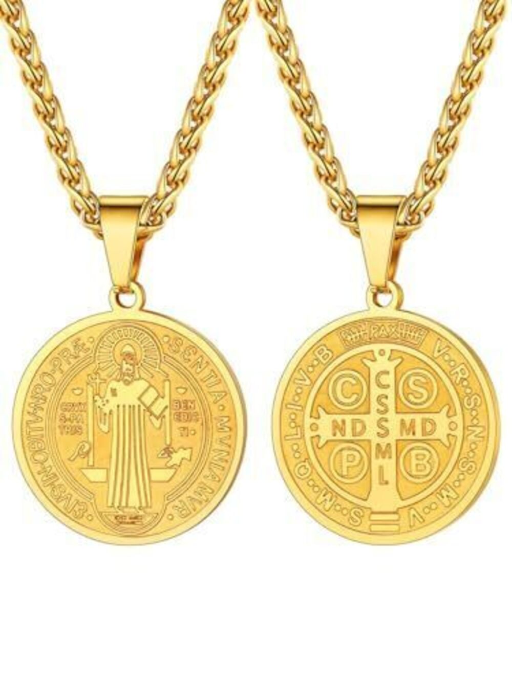 1748 Saint Benedict Necklace Protection Jewelry Religious Gift 18K Gold